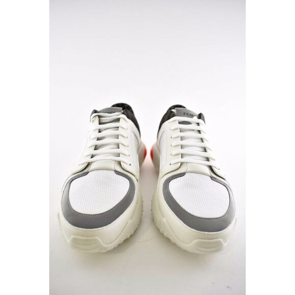Fendi Mens White FF Technical Fabric Logo Sneaker Flat Trainer UK 8.5 US 9.5 - Picture 5 of 11
